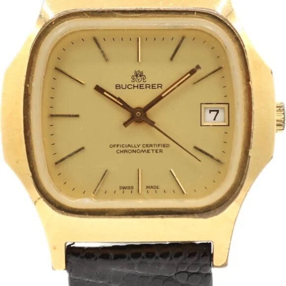 Vintage 37mm Bucherer Nautilus Men's Automatic Wristwatch ETA 2824 Genta Style - Picture 1 of 4